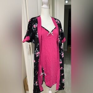 Women's Nightgown with Belted Caftan (2 pcs set) 100% Cotton